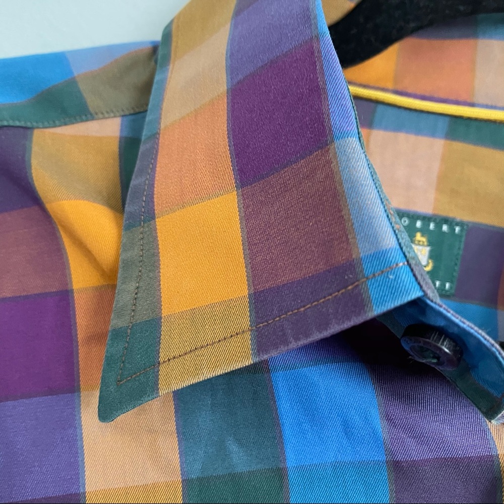 Robert Talbott Plaid Button Down Long Sleeve Size… - image 3